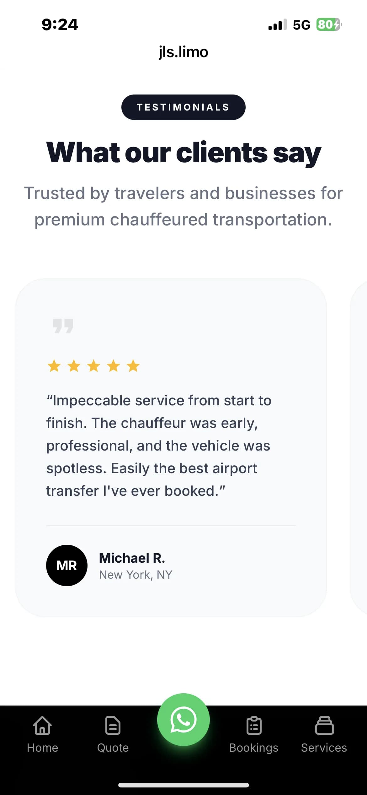 JLS Limousine Services (USA) screenshot